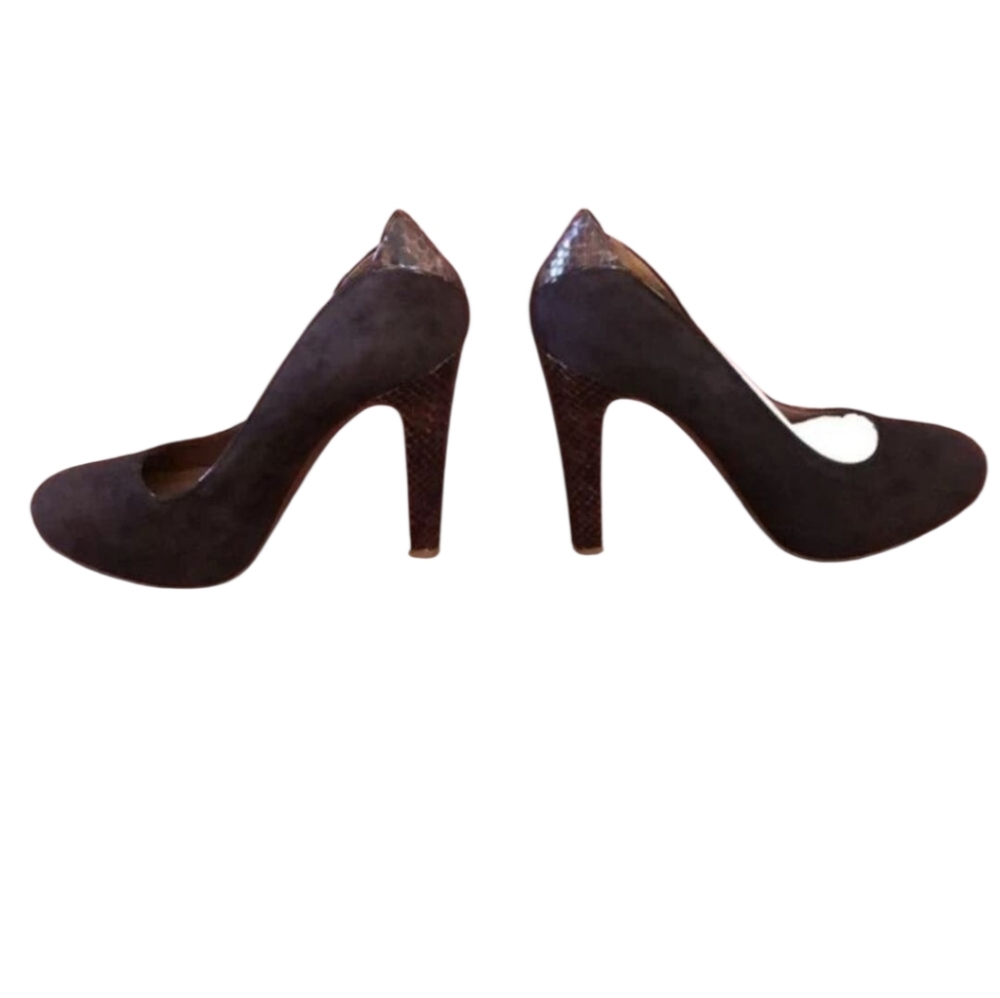 DONALD J. Pliner Dawn Espresso Combo Suede/Snake Heels size 7.5